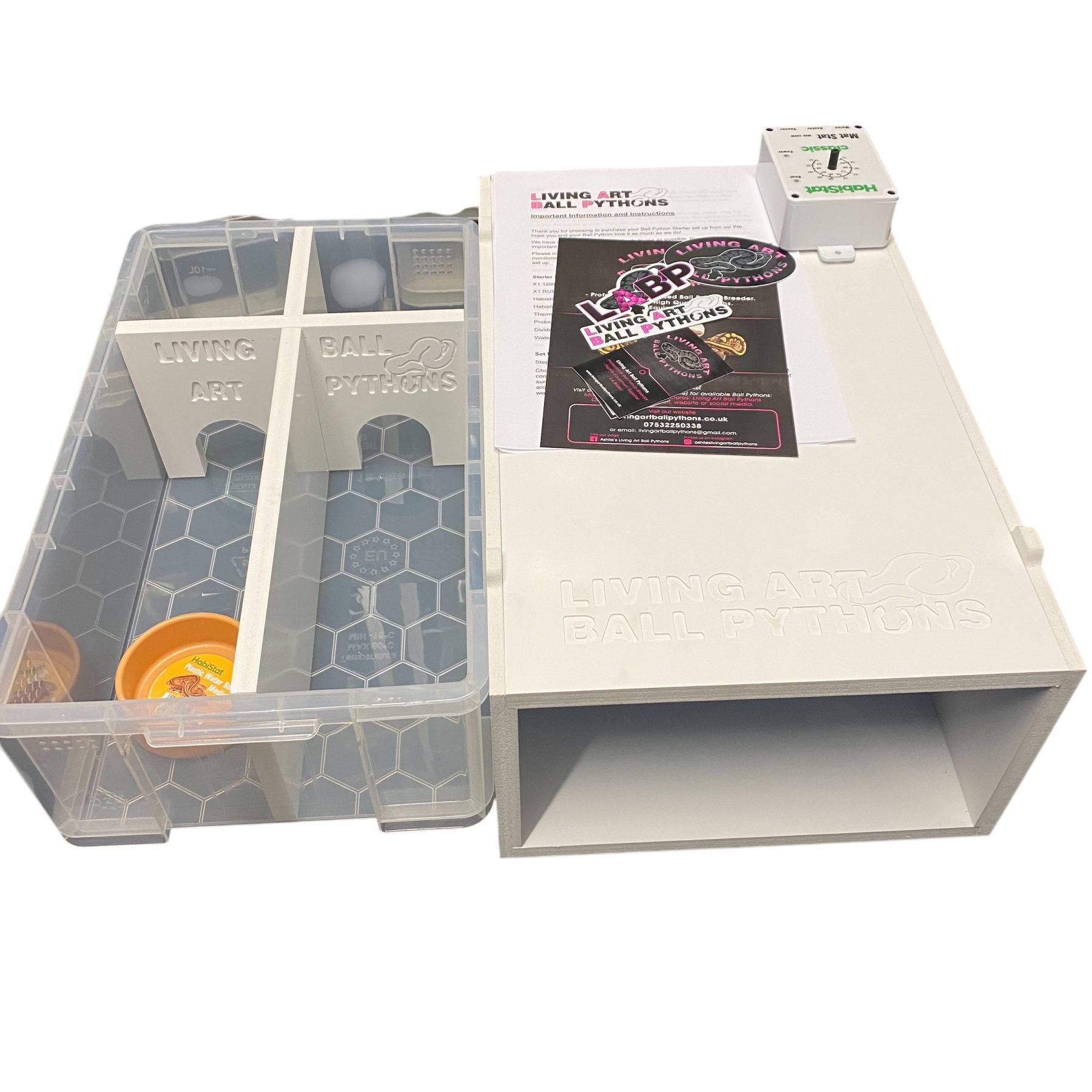 12L set up kit 6 LABP 12 Litre Ball Python Starter Kit – Hatchling RUB Setup (White, Free UK Delivery)