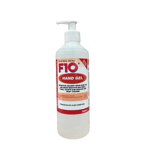 gel500-1600 F10 Hand Gel Sanitiser 500ml – Fast Drying Antibacterial Reptile Safe Hand Disinfectant