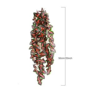 HerpXotics Artificial Hanging Plant – Red Reptile Vivarium Vine (30–50cm)