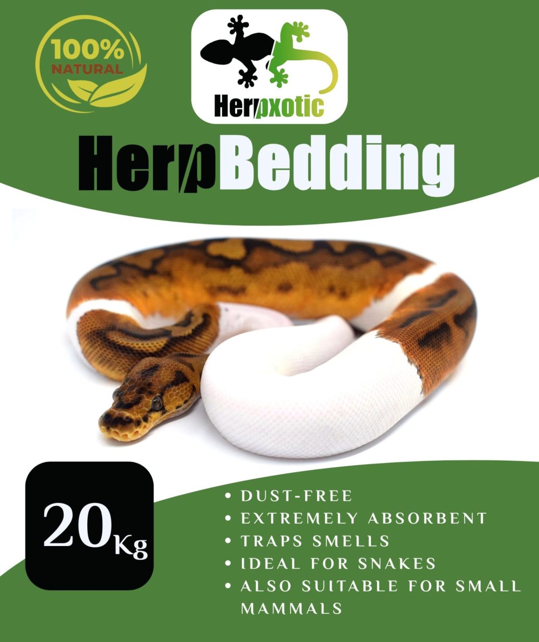 Herp Bedding 20kg Bulk Bag – Natural Wood Fibre Snake Substrate (Low Dust)