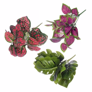 Flower3pack HabiStat Artificial Plants – Reptile Vivarium Plant Pack (3 Pack, Multiple Styles)
