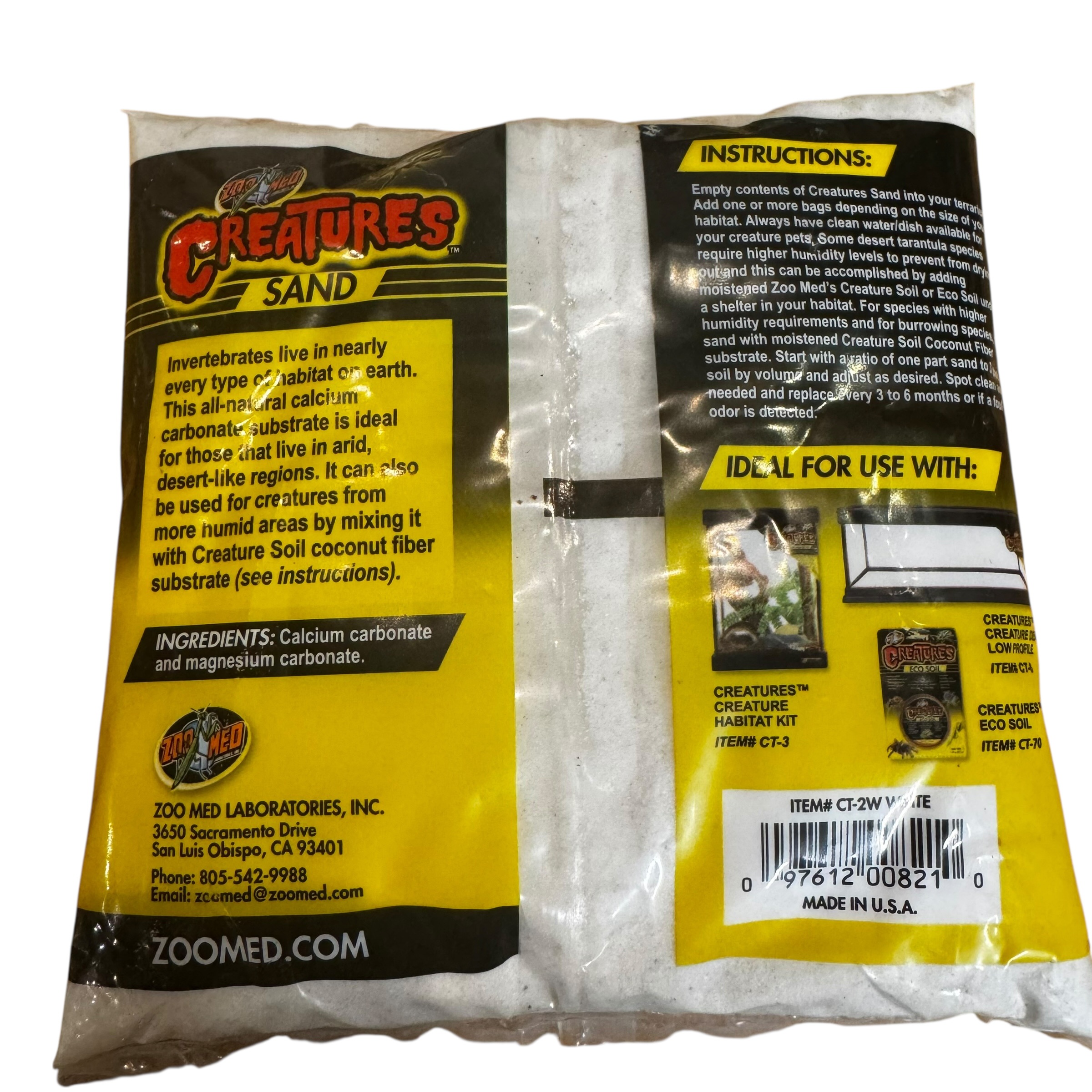 Zoo Med Creatures Sand Substrate – 0.9kg Invertebrate & Desert Substrate