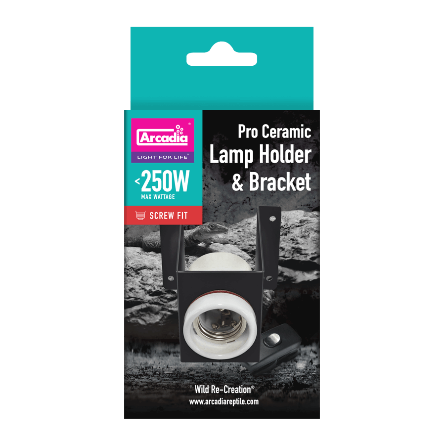 Arcadia Pro Ceramic Lamp Holder & Bracket Arcadia Pro Ceramic Lamp Holder & Bracket – Vivarium Heat Lamp Fixture up to 250W